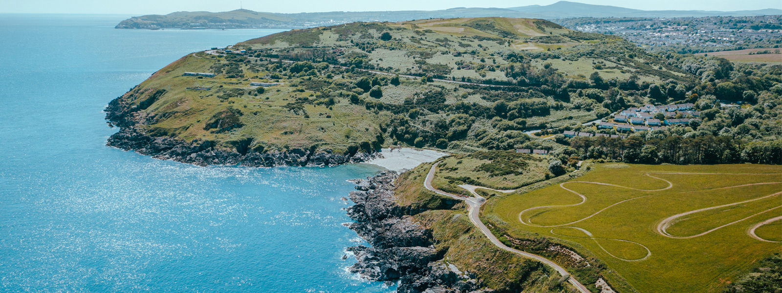 A drone shot of Groudle Glen and the east coastline