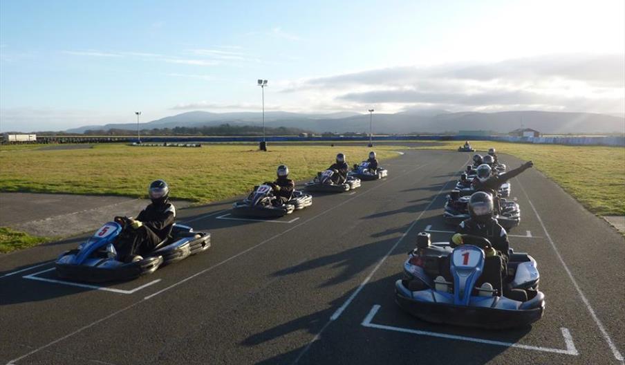 Karts on the start line