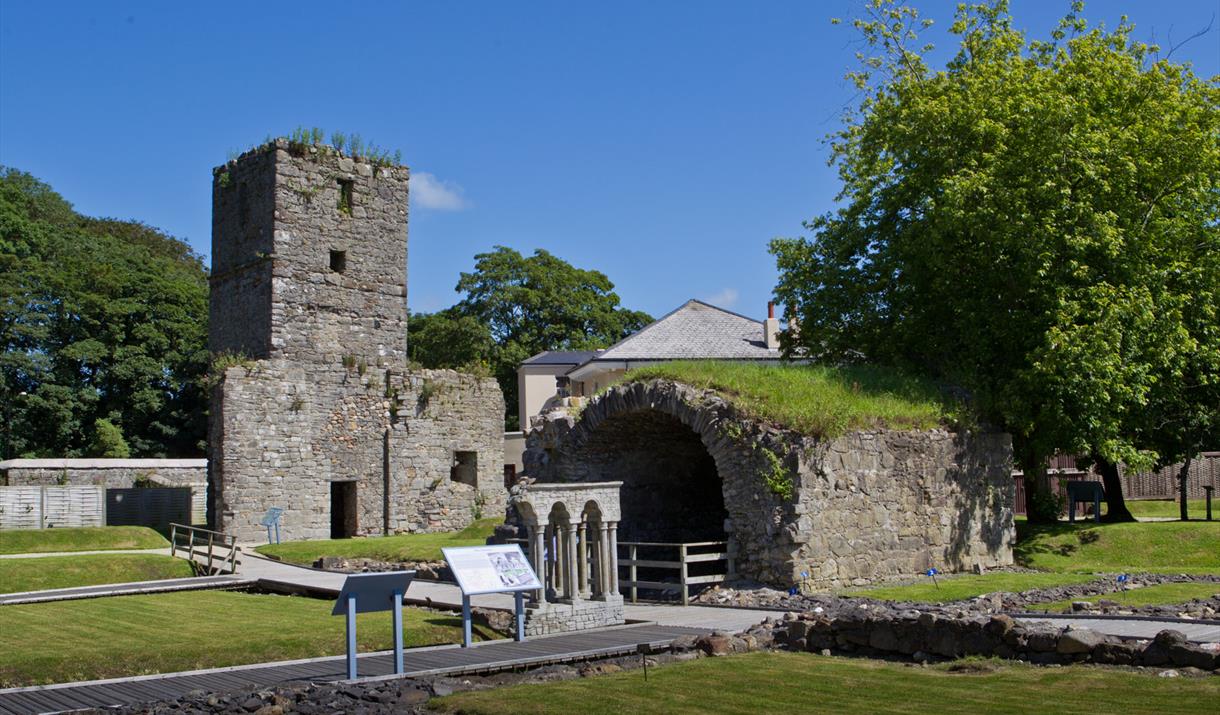 The grounds and ancient ruins at Rushen Abbey