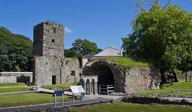 The grounds and ancient ruins at Rushen Abbey