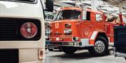 Commercial and professional vehicles including fire engines, ladder trucks and pickup trucks