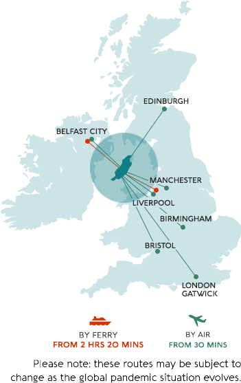 The Isle of Man is easily accessible from the UK & Ireland